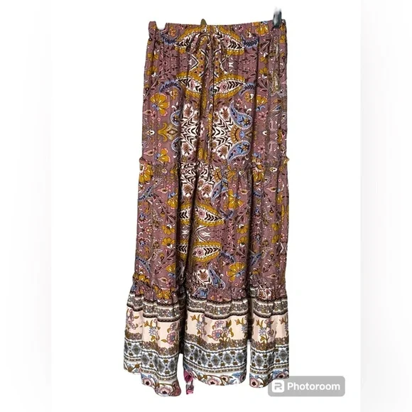 BellanBlue Ruffle Hem Elastic Waist Maxi Skirt - Picture 2 of 4